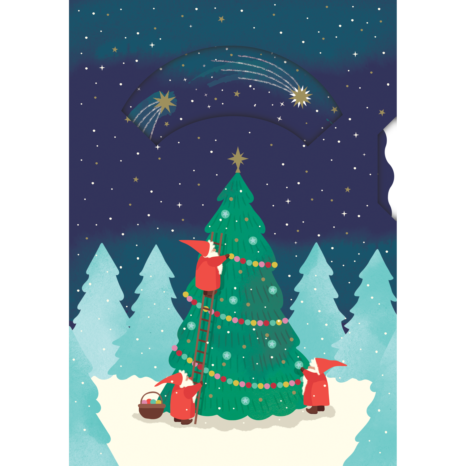 Christmas Tree Christmas Card Spinning Wheel